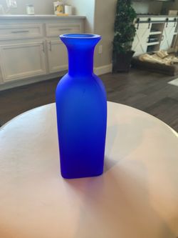 Vintage Vibrant blue milk bottle or vase