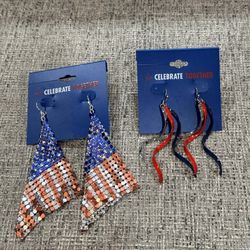 Brand New Americana Earrings By Celebrate Together $4 Ea 
