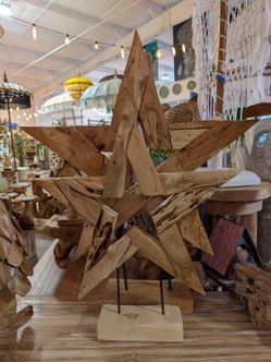 Solid Wood Star of David Sculpture