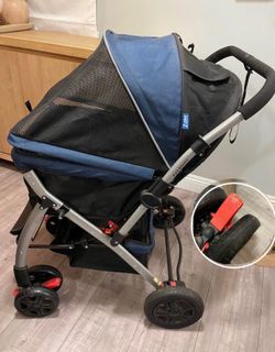 HPZ™ PET ROVER Premium Stroller For Small/Medium/Large Dogs, Cats And Pets (Navy Blue)