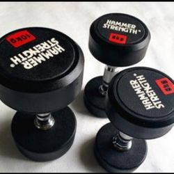 New Hammer Strength Dumbells.  All Sizes Available 