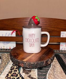 Rae Dunn Happy Chocolate Day Topper Mug