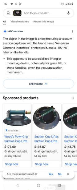 Vacuum Suction Cup Base American Diamond Industries Asking 70$ 