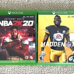Xbox One Games - NBA 2k 20 and Madden NFL 19