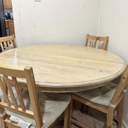 Solid Wood Round Dining Table – Sturdy, and Built to Last (CAN BE SOLD WITH CHAIRS!)