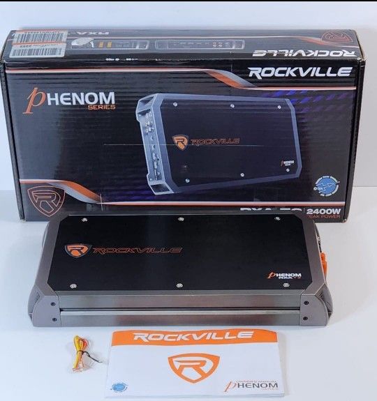 New Rockville RXA-T2 2400 Watt Peak/1250w RMS 2 Channel Amplifier 1112