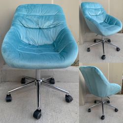 New In Box $35 Each Velvet Vanity Computer Plush Chair Adjustable Height Sky Blue Or Rose Pink Office Furniture 