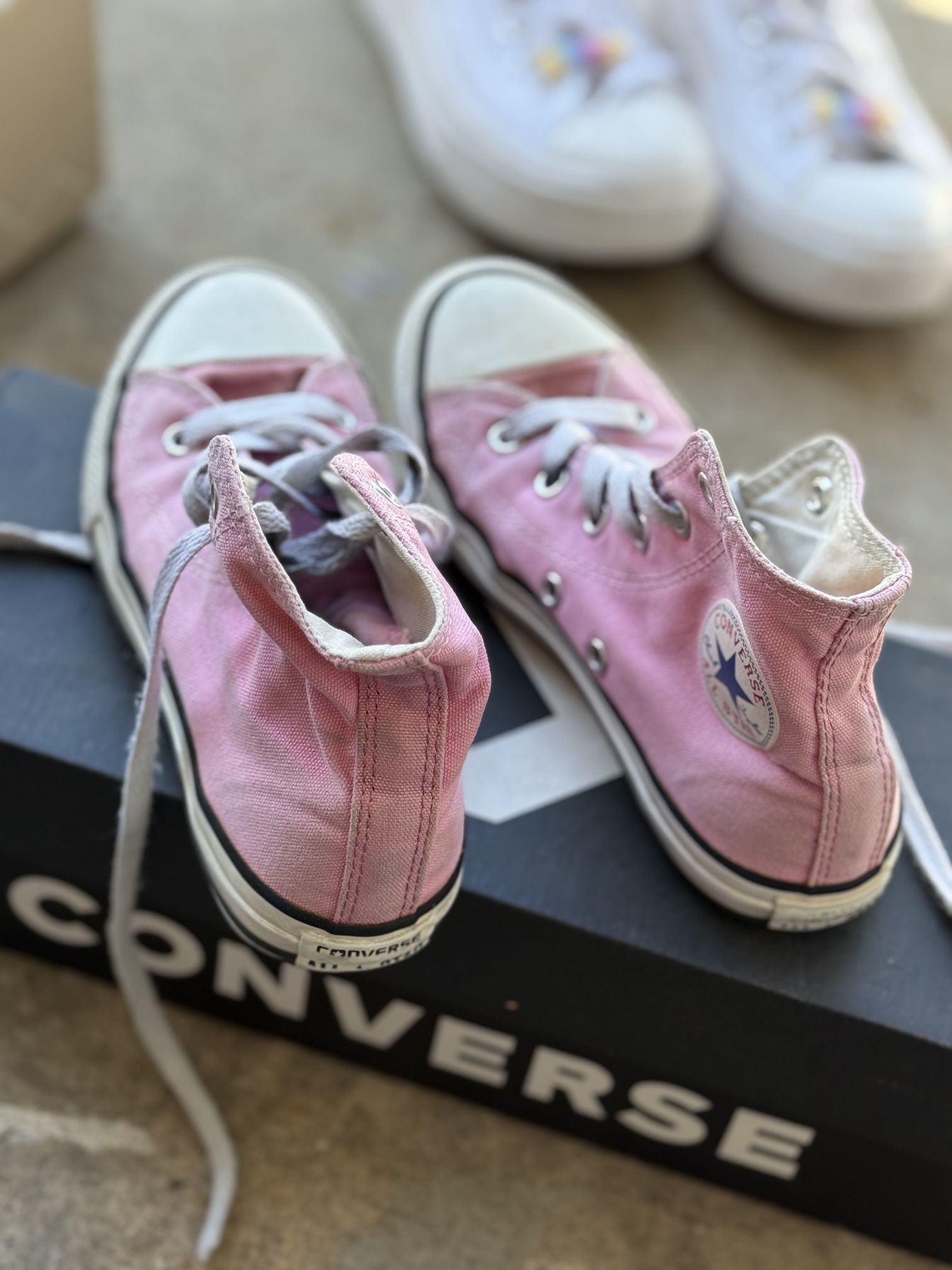 Pink High Top Kids Converse Size 1