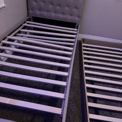 Twin Trundle Upholstered Bed 