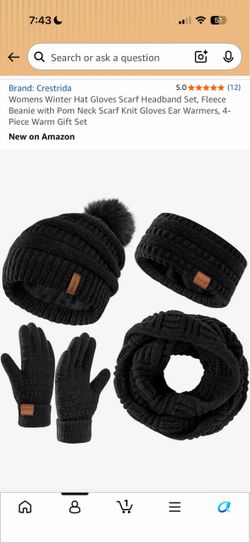Brand new unopened package women hat gloves scarf headband set