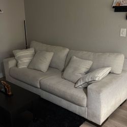Large Light Gray Modern Sofa - Deep Seating - Excellent Condition