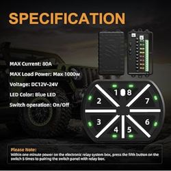 Joinfworld 8 Gang Switch Panel Automotive Remote Wireless Control Panel