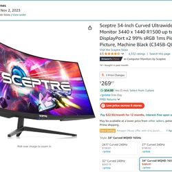 34 inches curved ultrawide monitor