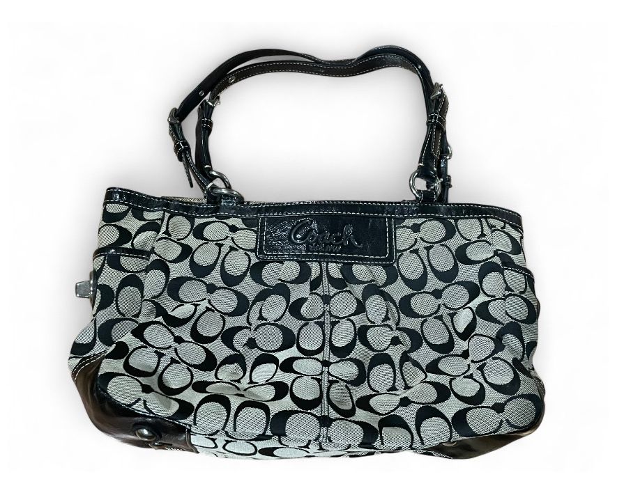 Black And Grey Coach Purse
