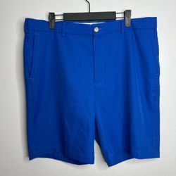 Peter Millar Salem Performance Stretch Chino Short Mens 36 Blue Golf