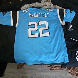 Christian McCaffrey Carolina Panthers Jersey Mens Adult 2XL Blue On Field NFL