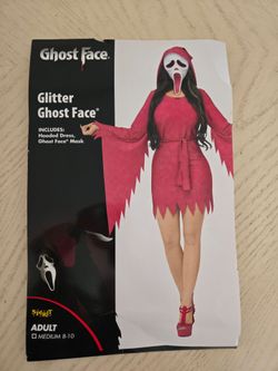 Glitter ghost face adult medium  costume  $30 ( mesa pick up)
