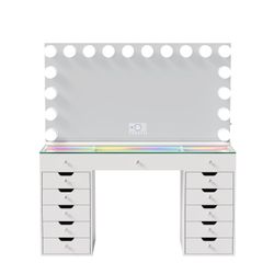 VANITII Eva Vanity Set with 18 Bulbs Hollywood Vanity Mirror