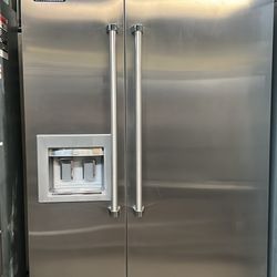 Viking 48”Wide Built In Stainless Steel Side By Side Refrigerator 