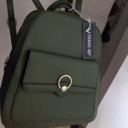 Small Backpack/Crossbody Purse, Olive Green