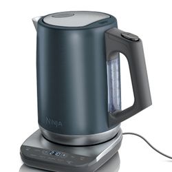 New Ninja Precision Temperature Electric Kettle with 7 Presets and Rapid Boil, 7-Cup Capacity, Blue Stainless Steel
