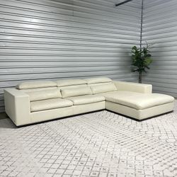 Roche Bobois Italian Leather Sectional Couch