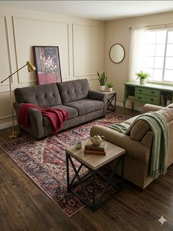 Complete Living Room Furniture Set - 2 Couches, Console, End Table & Art (Delivery Available)