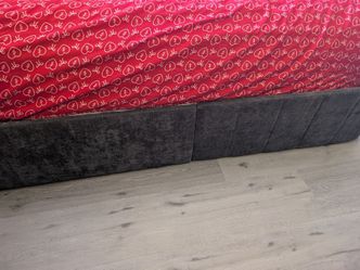 Queen bed frame upholstered with four drawers