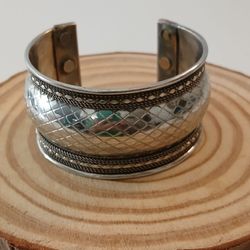 Silver tone cuff bracelet