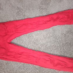 Red Stacked Jeans 