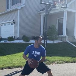 Goaliath 54 inch in ground basketball hoop, adjustable basketball court