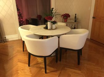 Restoration Hardware Morgan Barrelback Slope Arm Fabric Dining Chair ( Set Of 4)