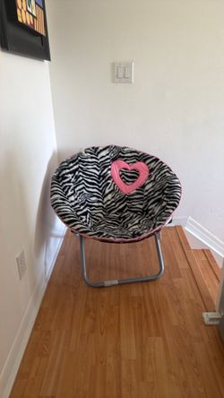 Zebra Print Saucer Chair – Pink & Black