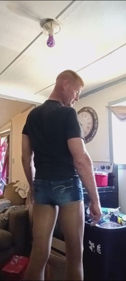 Crossdresser cut off shorts for men. " Made by me!"
