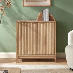 Brooklyn Fluted Storage Cabinet, Modular Accent Buffet Sideboard with Adjustable Shelf, F