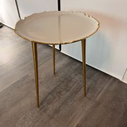 Glam Gold & White Scalloped Accent Table / Side Table - Orig. $159!