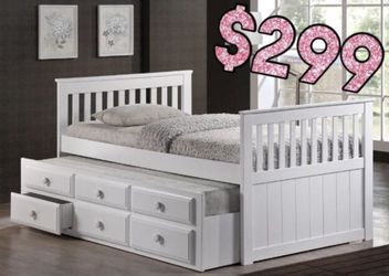 Trundle bed with storage
