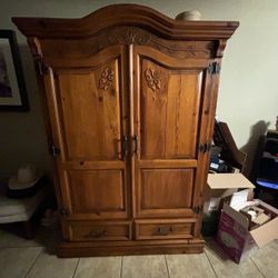 wood armoire 