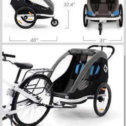Brand New In-Box Traveling Bike Wagon / Push Stroller for Kids And Pets