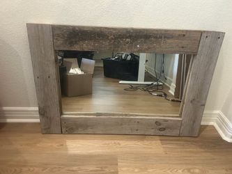 Weathered Wood Distressed Mirror - 44" X 28.5"
