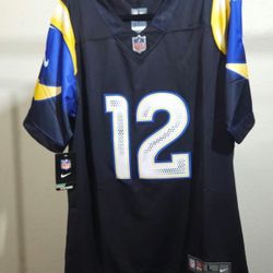 New Puka Nacua #12 Los Angeles Rams Black Rivalries Jersey Size L