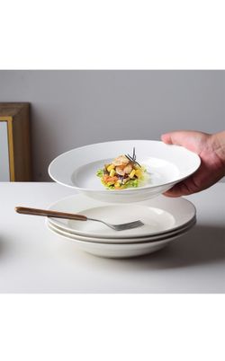 Six pack of dinner flat bowls