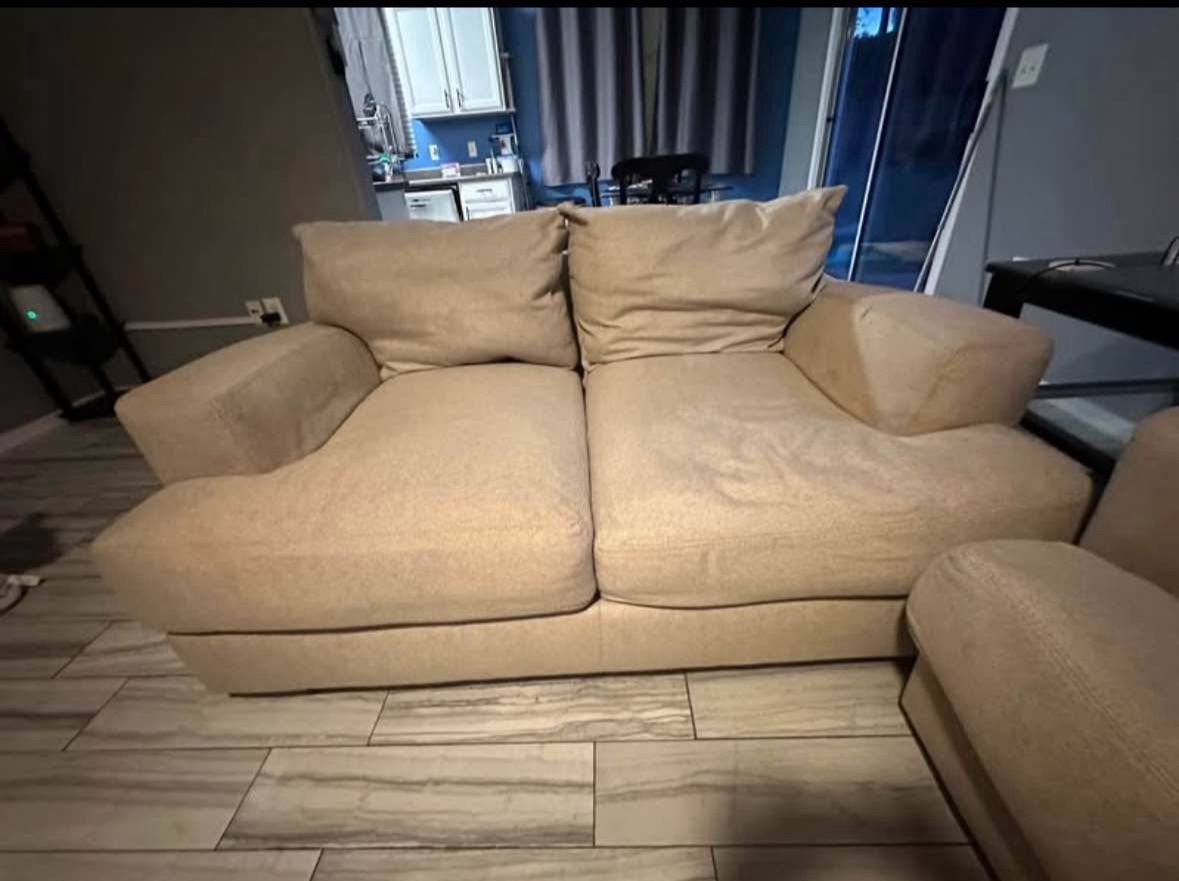 Beige Couch And Loveseat