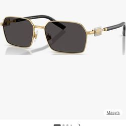 DOLCE & GABBANA DG2316 Rectangle Metal Sunglasses
Color: Gold