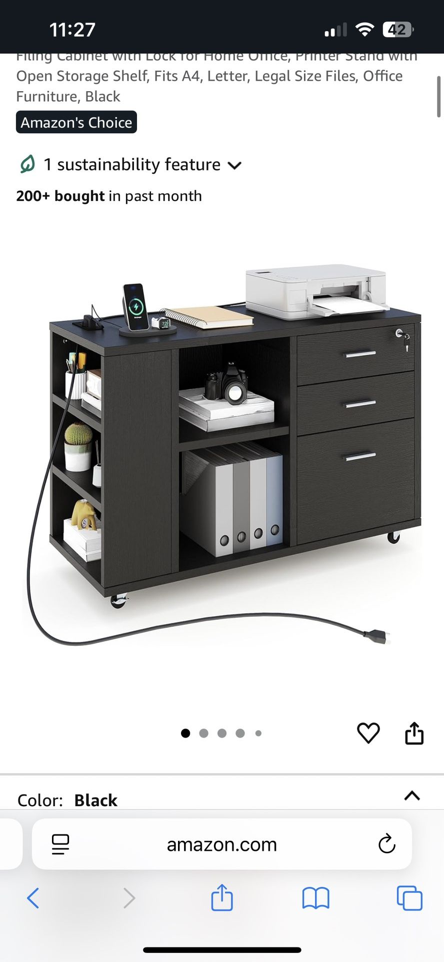 File Cabinet with Charging Station