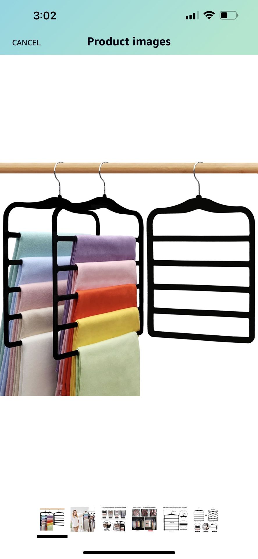 Closet Organizers and Storage,3 Pack Velvet Pants-Hangers-Space-Saving,Non Silp 5 Tier Organization-and-Storage Clothes-Hanger for College-Dorm-Room-E