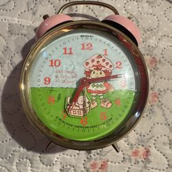 Vintage Bradley Strawberry Shortcake & Custard Alarm Clock 1984