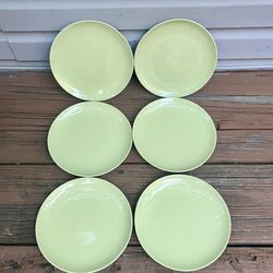 Set Of 6 IKEA Fargika Mint Green Salad Plates 8.25” - Like New