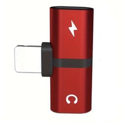 2-in-1 for iPhone Earphone Audio Converter Dual for iPhone Charging Flat Port Charging Phone Adapter Charger Audio Jack Adapter