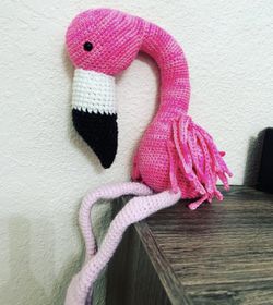 Crochet Pink Flamingo toy